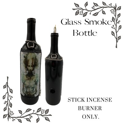 Glass Smoke Bottle -Scary Haunted Girl - OOAK - image2